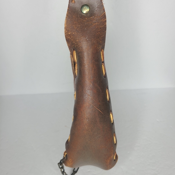 Vintage 70s‎ Butterfly Ladybug Mushroom Tooled Leather Shoulder Bag Crossbody - Picture 4 of 10